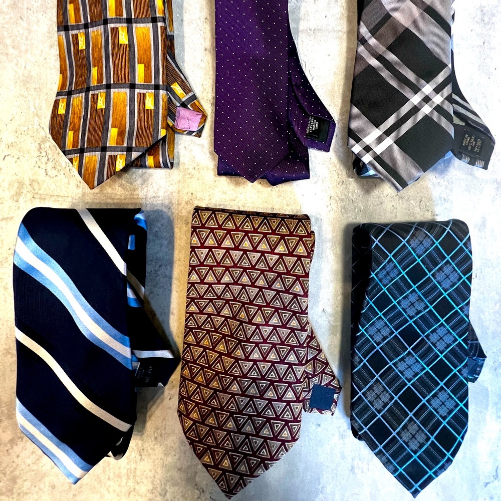 Lot of 6 Silk Ties Nautica Consenso Uomo Banana Republic J.Crew Jimmy V